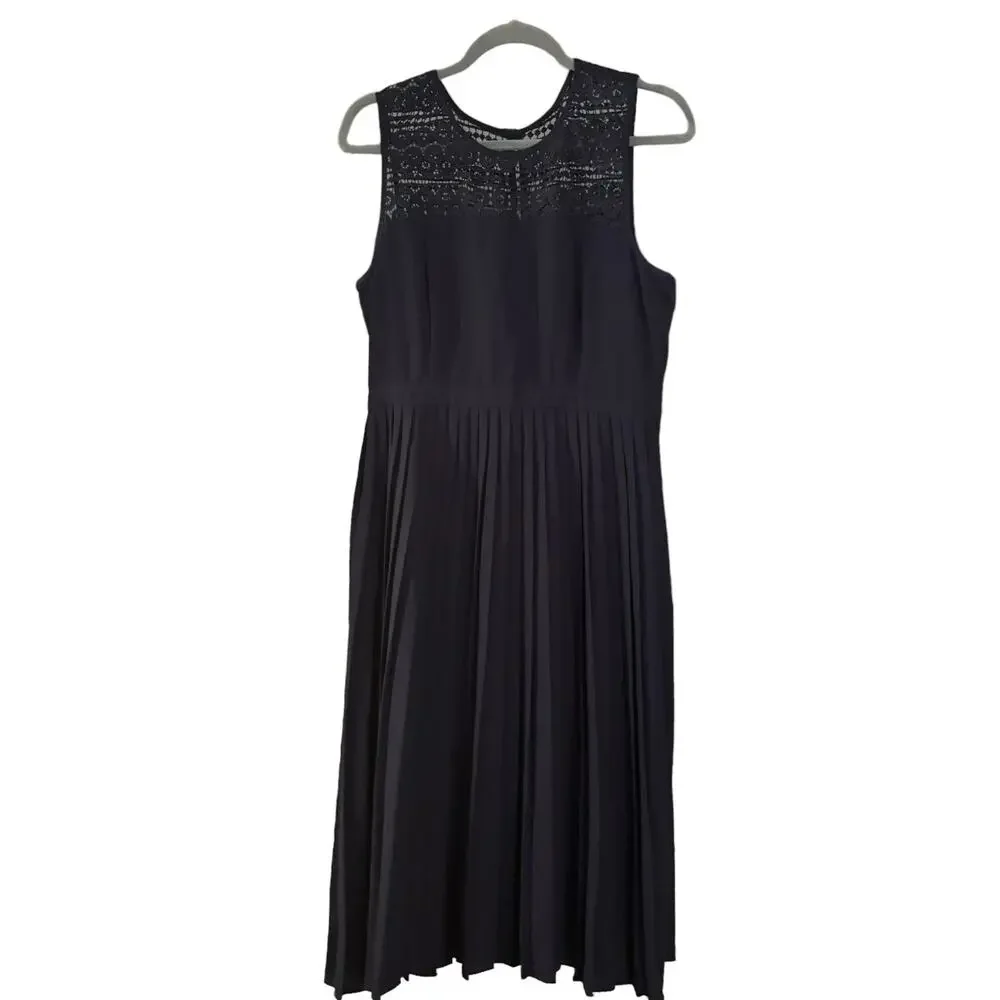 Fervour Sleeveless Pleated Dress Woman’s Sz L A-line Full Skirt ModCloth Flowy